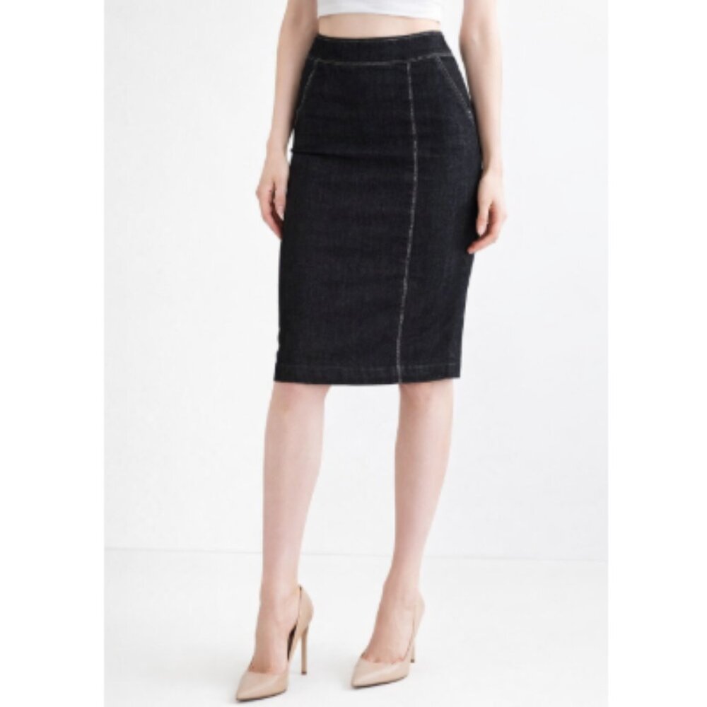 Ralph Lauren Black Jean Pencil Skirt Knee-Length
